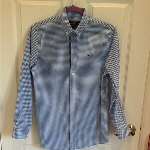 BOYS VINEYARD VINES BUTTON DOWN GINGHAM SHIRT. SIZE L (16)
